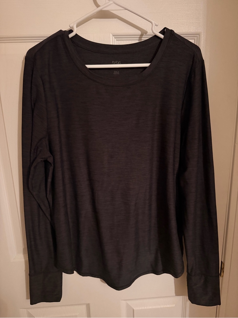 DSG Women's Long Sleeve Scoop Neck Top - Charcoal